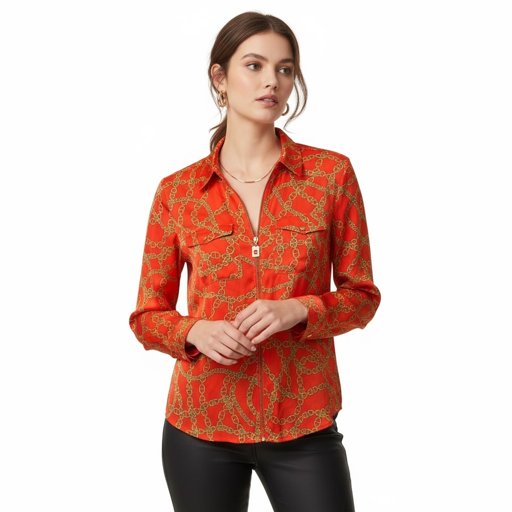 MICHAEL Michael Kors Orange Chain Print Shirt